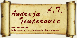 Andreja Tinterović vizit kartica